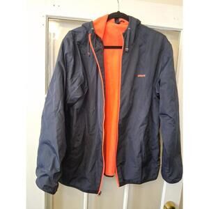 Etonic Lt Wt Windbreaker Hooded Jacket. Color Blue/Orange Medium K1